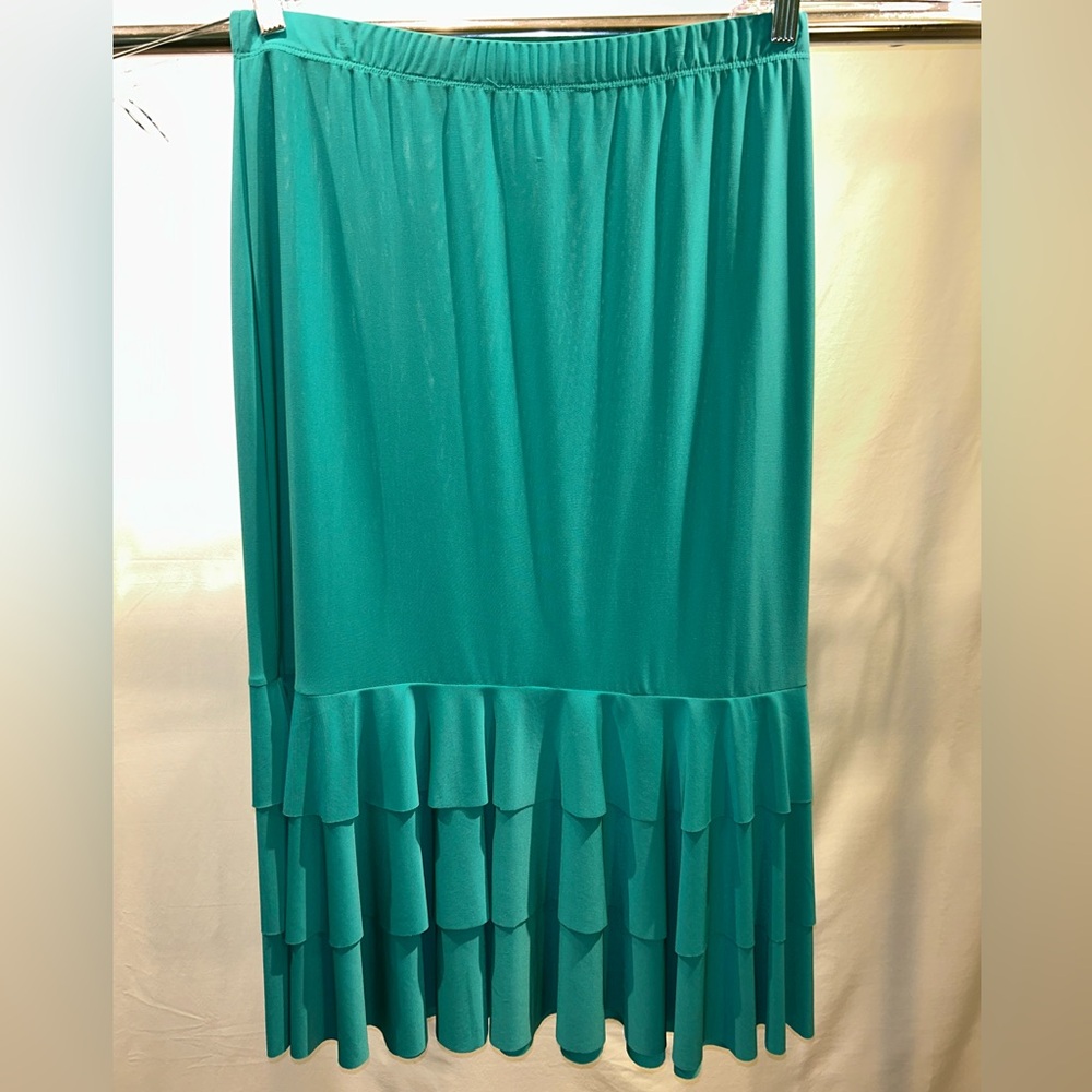 Teal Maxi Skirt with Ruffle Hem